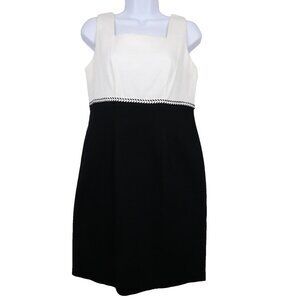 E.D. Michael's Dress Womens Size 6 Petite Black and White Sleeveless Knee Length